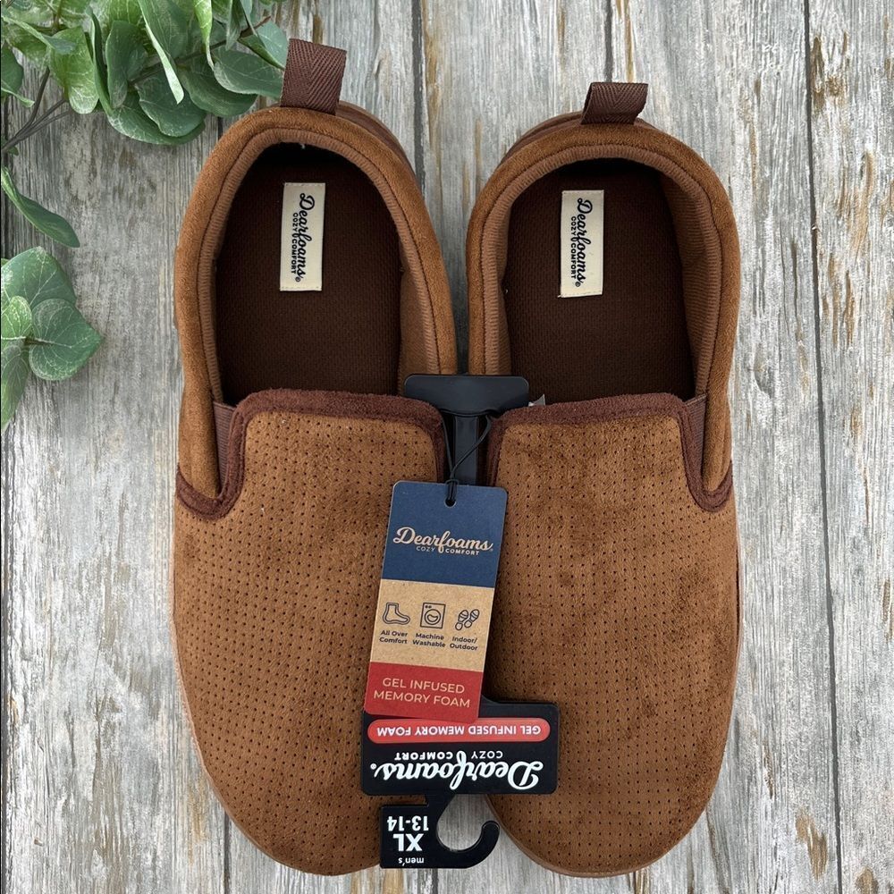 Men’s Dearfoams Cozy Comfort Indoor Outdoor Slippers Shoes Size 13-14